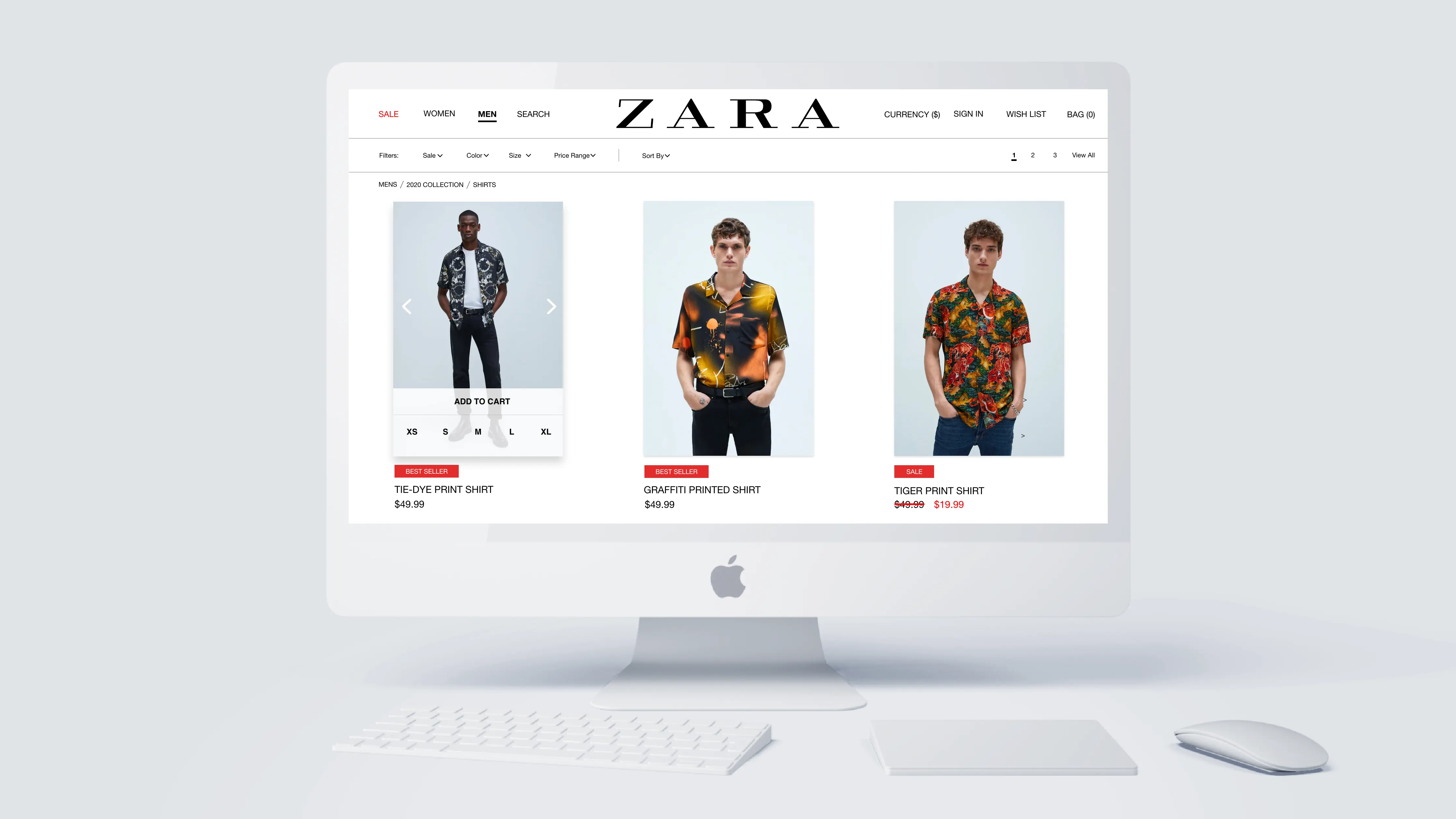 Product detail page with multiple images